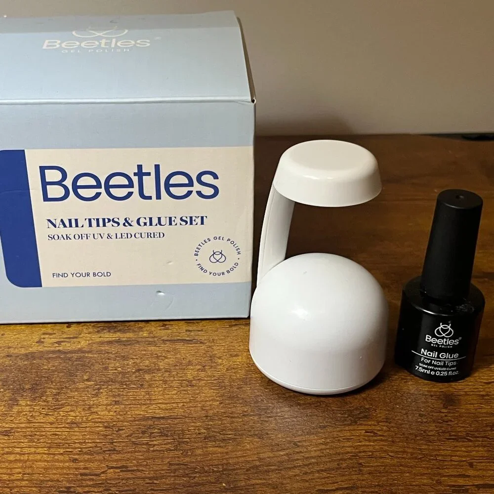 Beetles Nail Tips and Glue Set with Mini UV Lamp for Fast Drying, USB Charger - Picture 4 of 7